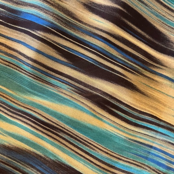 Susan Graver Scarf polyester blue green - Picture 2 of 3